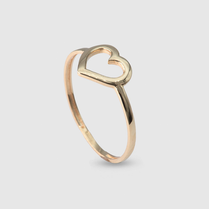 18K Gold Heart Ring