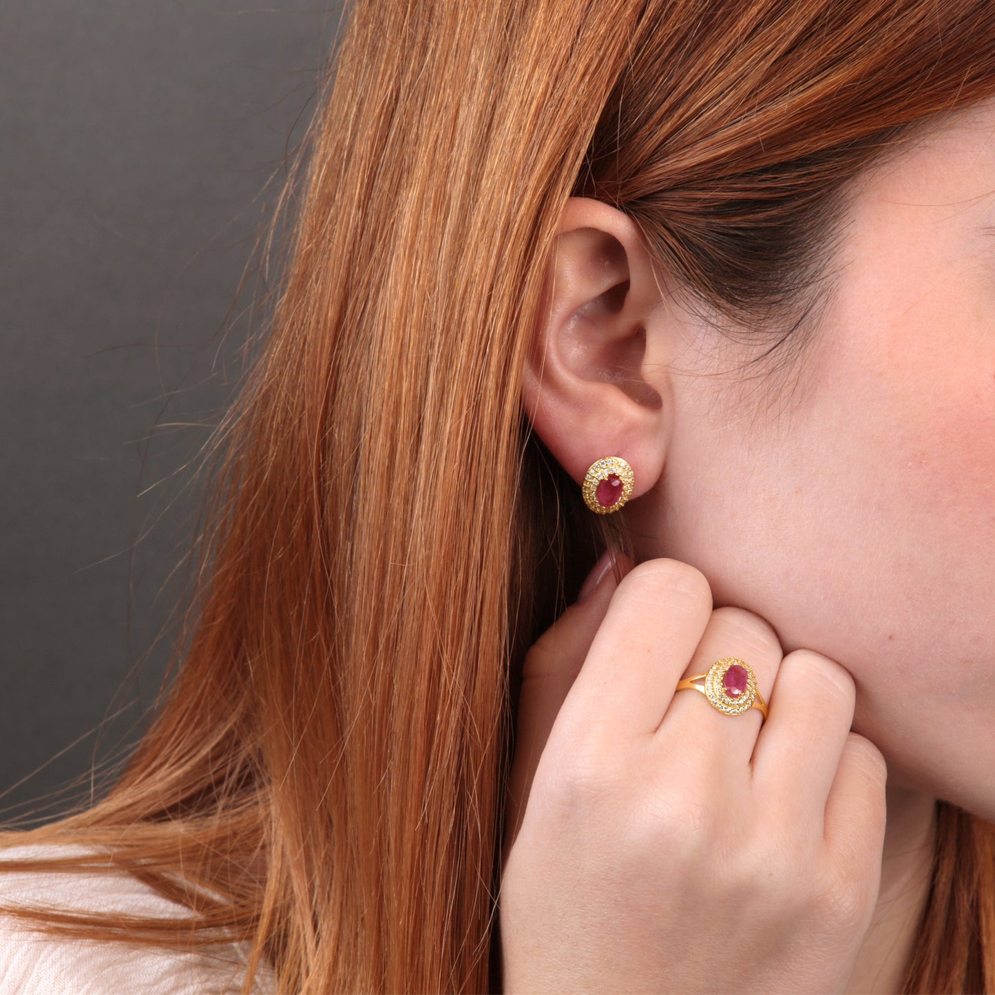 Anillo Vivianne Oro 18K & Rubí