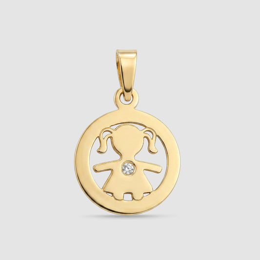 Colgante Silueta Niña Oro 18K