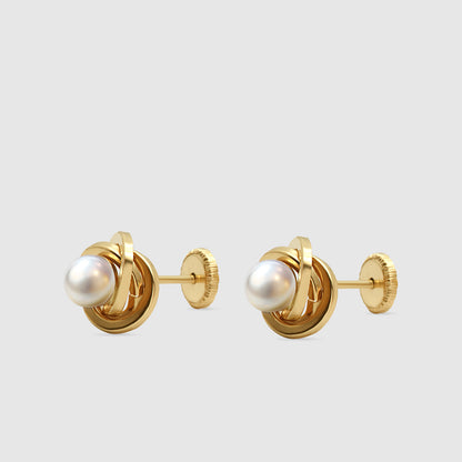 Pendientes Perla Oro 18K