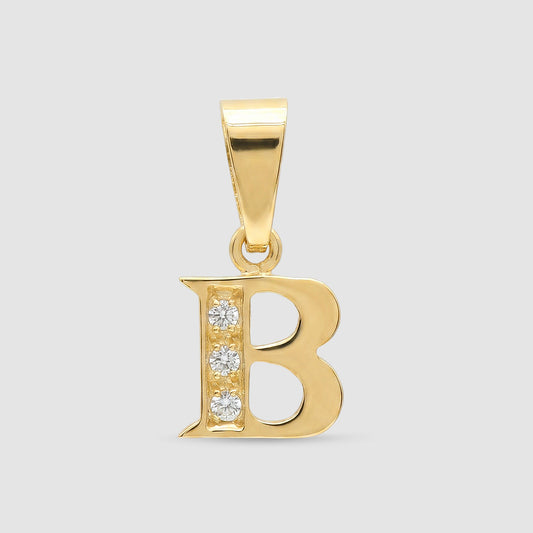 Colgante Inicial Oro 18K & Circonitas