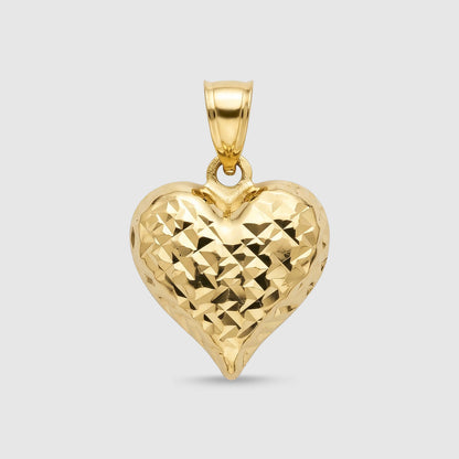 Colgante Corazon Tallado Oro 18K