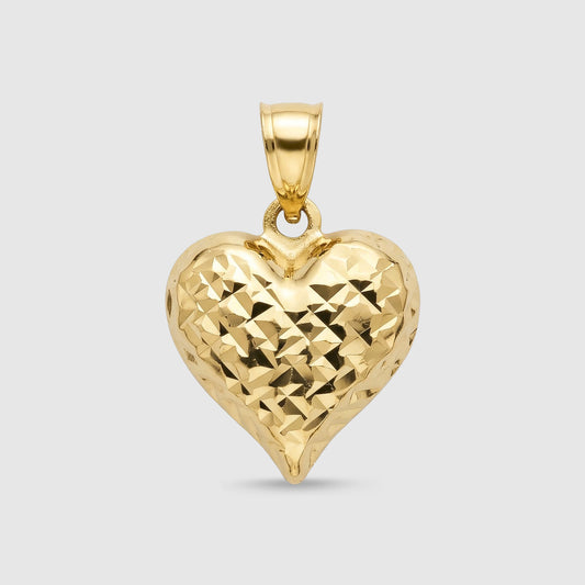 Colgante Corazon Tallado Oro 18K