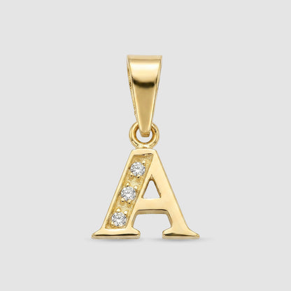 Colgante Inicial Oro 18K & Circonitas