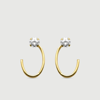 Pendientes Halo Oro 18K con circonita