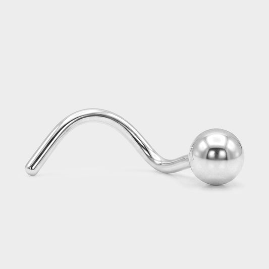 18K White Gold Nostril Ball Piercing
