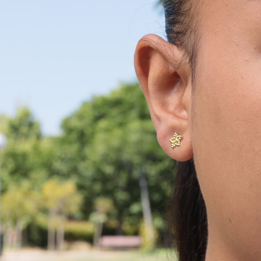 Pendiente Estrella Oro 18K