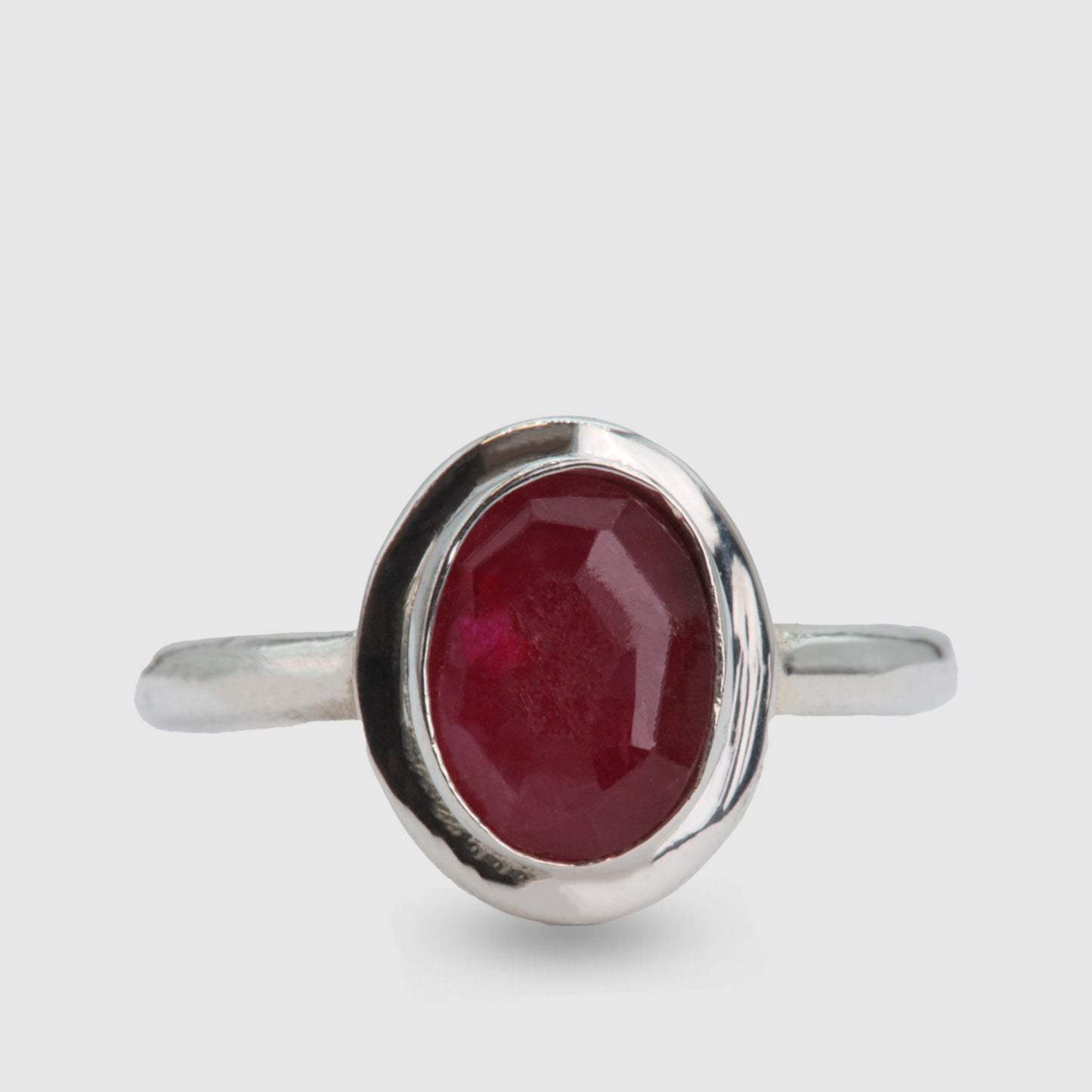 Anillo Plata 925 Piedra Roja