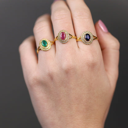 Anillo Vivianne Oro 18K & Zafiro