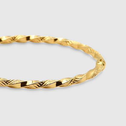 Pulsera Tallada Oro 18K Rígida