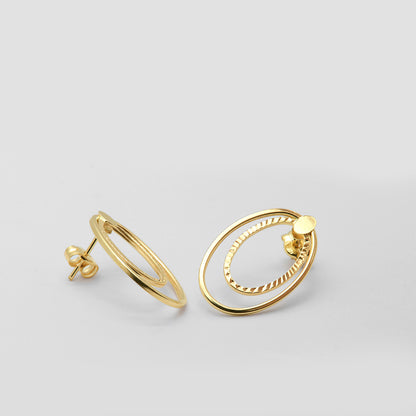 Pendientes Ora ovalados Oro 18K