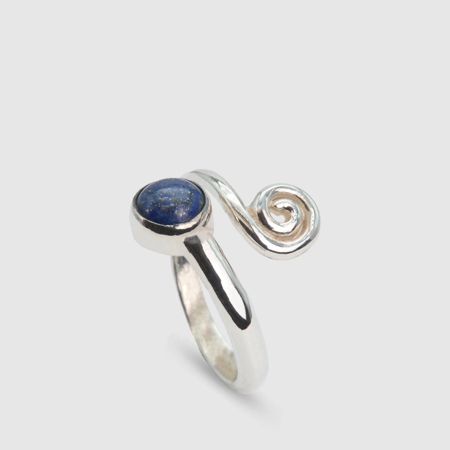 Anillo espiral plata 925 piedra azul