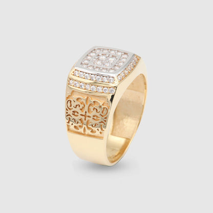 Engraved 18K Gold Gentleman Signet Ring