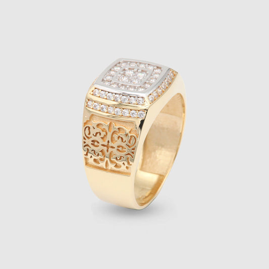 Anillo Sello Caballero Oro 18K grabado