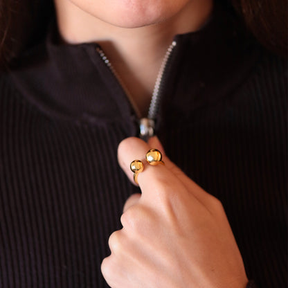 Anillo Lyra Plata 925 Baño Oro.