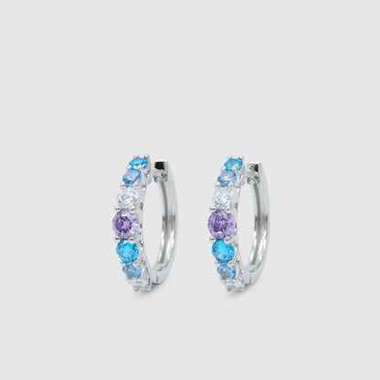 Hoop Earrings with Stones 925 Silver