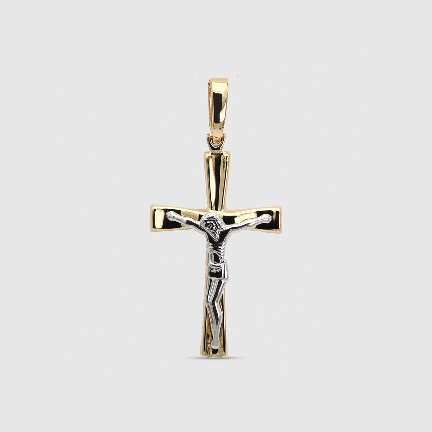 Colgante Cruz de Cristo bicolor Oro 18K