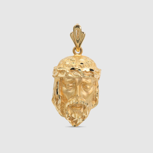 18K Gold Saint Face Pendant