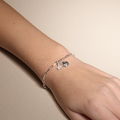 925 Silver Bracelet Sun Moon &amp; stars