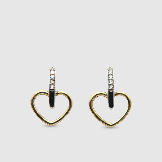 Valentine's Day heart earrings 18K Gold.